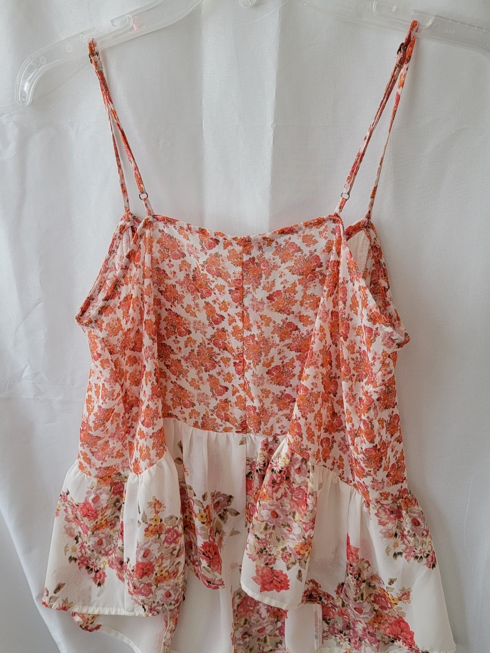 Y2K Forever 21 White Floral Peplum Cami Top - Picture 4 of 5